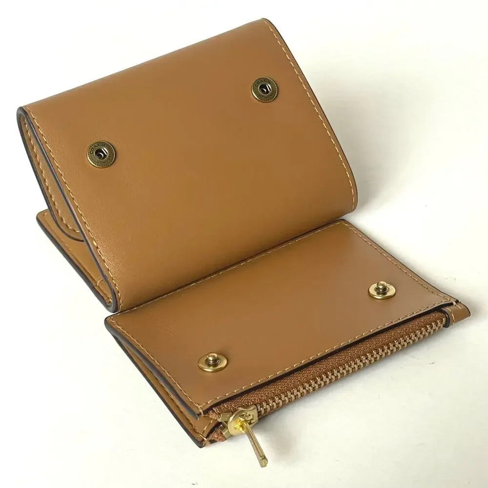 Coach Essential Card Holder Honey Brown Leather ID Case Small CZ111